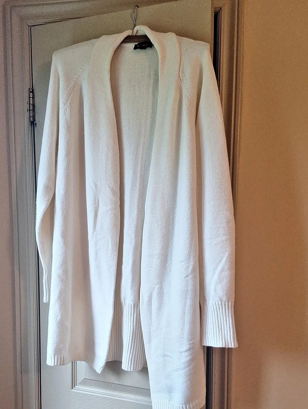 Le Château Open Front Cardigan in Ivory Size Large Like New